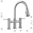 Empressa Pull-Down Dual-Spray Bridge Faucet - Chrome, 442504