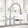 Empressa Pull-Down Dual-Spray Bridge Faucet - PVD Steel, 442505