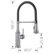 Empressa Semi-Pro Pull-Down Dual-Spray Kitchen Faucet - PVD Steel, 442509