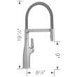 Rivana Semi-Pro Pull-Down Dual-Spray Kitchen Faucet - PVD Steel, 442676