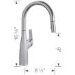 Rivana High-Arc Pull-Down Dual-Spray Kitchen Faucet - PVD Steel, 442678