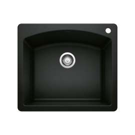 KA-442905 Diamond Single Bowl Dual Mount Sink Kit in Coal Black