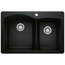 KA-442908 Diamond 1-3/4 Bowl Dual Mount Sink Kit in Coal Black