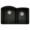 Diamond SILGRANIT 32" 60/40 Double Bowl Undermount Kitchen Sink - Coal Black, 442909