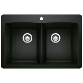 KA-442912 Diamond Equal Double Dual Mount Sink Kit in Coal Black