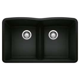 KA-442914 Diamond Equal Double Low Divide Sink Kit in Coal Black