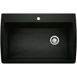Diamond SILGRANIT 33.5" Super Single Dual Mount Kitchen Sink - Coal Black, 442917
