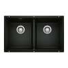 Precis SILGRANIT 29" 50/50 Double Bowl Undermount Kitchen Sink - Coal Black, 442927