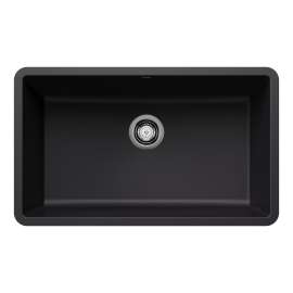 Precis SILGRANIT 30" Single Bowl Undermount Kitchen Sink - Coal Black, 442931