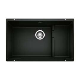 Precis Cascade SILGRANIT 29" Single Bowl Undermount Kitchen Sink with Colander - Coal Black, 442934