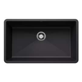 Precis SILGRANIT 32" Super Single Undermount Kitchen Sink - Coal Black, 442935
