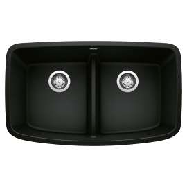 KA-442940 Valea Equal Double Low Divide Sink Kit in Coal Black