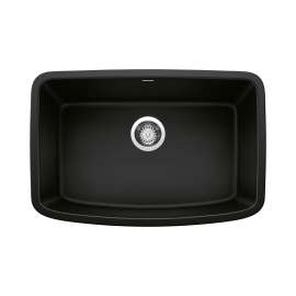 Valea SILGRANIT 27" Single Bowl Undermount Kitchen Sink - Coal Black, 442941