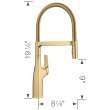 Rivana Semi-Pro Pull-Down Dual-Spray Kitchen Faucet - Satin Gold, 442984