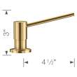 Torre Soap Dispenser - Satin Gold, 442989