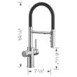 Catris 442991-443275 19.12-in H Pull Down Sprayer Kitchen Faucet with 360 Degree Spout Swivel and Filter in PVD Steel