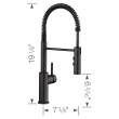 Catris Semi-Pro Pull-Down Dual-Spray Kitchen Faucet - Matte Black, 443032