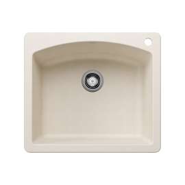 Diamond SILGRANIT 25" Single Bowl Dual Mount Kitchen Sink - Soft White, 443060