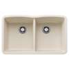 Diamond SILGRANIT 32" 50/50 Double Bowl Undermount Kitchen Sink - Soft White, 443068