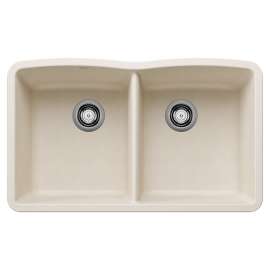 Diamond SILGRANIT 32" 50/50 Double Bowl Undermount Kitchen Sink - Soft White, 443068