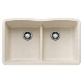 Diamond SILGRANIT 32" 50/50 Double Bowl Undermount Kitchen Sink with Low Divide - Soft White, 443069