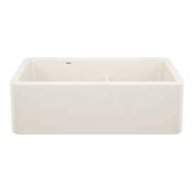 Ikon SILGRANIT 33" Double Bowl Apron-Front Farmhouse Sink with Low Divide - Soft White, 443078