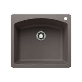 Diamond SILGRANIT 25" Single Bowl Dual Mount Kitchen Sink - Volcano Gray, 443097