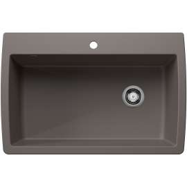 Diamond SILGRANIT 33.5" Super Single Dual Mount Kitchen Sink - Volcano Gray, 443109
