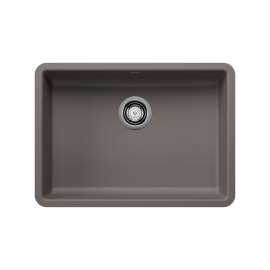 Precis SILGRANIT 25" ADA Single Bowl Undermount Kitchen Sink - Volcano Gray, 443119