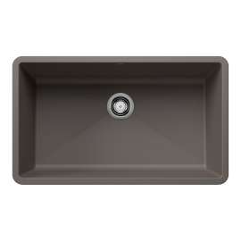 Precis SILGRANIT 32" Super Single Undermount Kitchen Sink - Volcano Gray, 443121