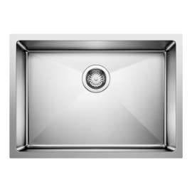 Quatrus R15 25" Single Bowl Undermount Stainless Steel Kitchen Sink, 443146