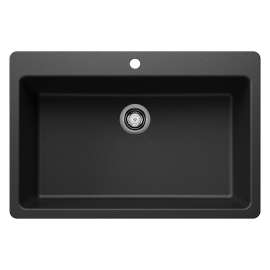 Liven SILGRANIT 33" Super Single Dual Mount Kitchen Sink - Anthracite, 443195