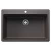 Liven SILGRANIT 33" Super Single Dual Mount Kitchen Sink - Cinder, 443196