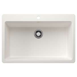 Liven SILGRANIT 33" Super Single Dual Mount Kitchen Sink - White, 443197