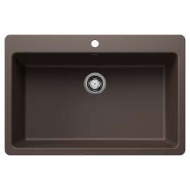 Liven SILGRANIT 33" Super Single Dual Mount Kitchen Sink - Café, 443199
