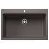 Liven SILGRANIT 33" Super Single Dual Mount Kitchen Sink - Volcano Gray, 443200