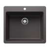 Liven SILGRANIT 25" Single Bowl Dual Mount Kitchen Sink - Cinder, 443220