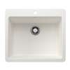 Liven SILGRANIT 25" Single Bowl Dual Mount Kitchen Sink - White, 443221