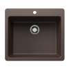 Liven SILGRANIT 25" Single Bowl Dual Mount Kitchen Sink - Café, 443223