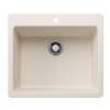Liven SILGRANIT 25" Single Bowl Dual Mount Kitchen Sink - Soft White, 443225