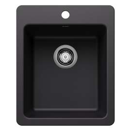 Liven SILGRANIT 17" Dual Mount Bar Sink - Coal Black, 443234