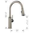 Empressa High Arc Pull-Down Dual-Spray Kitchen Faucet - Satin Platinum, 443245