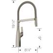 Rivana Semi-Pro Pull-Down Dual-Spray Kitchen Faucet - Satin Platinum, 443248