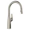 Rivana High Arc Pull-Down Dual-Spray Kitchen Faucet - Satin Platinum, 443249