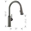 Empressa High Arc Pull-Down Dual-Spray Kitchen Faucet - Satin Dark Steel, 443262
