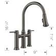 Empressa Pull-Down Dual-Spray Bridge Faucet - Satin Dark Steel, 443263
