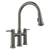 Empressa Pull-Down Dual-Spray Bridge Faucet - Satin Dark Steel, 443263