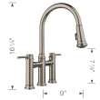 Empressa Pull-Down Dual-Spray Bridge Faucet - Satin Platinum, 443273