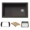 Inteos SILGRANIT 33" Single Bowl Reversible Undermount Workstation Kitchen Sink - Cinder, 443313