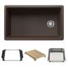 Inteos SILGRANIT 33" Single Bowl Reversible Undermount Workstation Kitchen Sink - Café, 443316